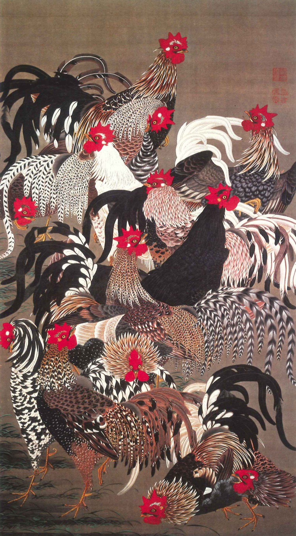 A beautiful Japanes gouache circa 1760 by Ito Jakuchi