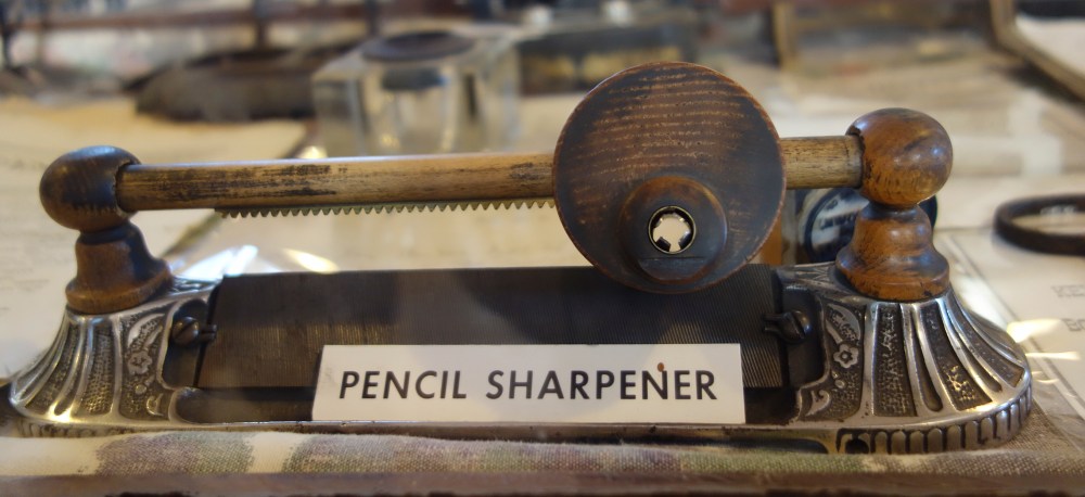 the prehistory of pencil sharpners... clever design though and great look!